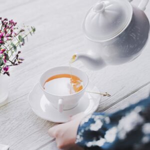 Tea desktop wallpaper background, white tone