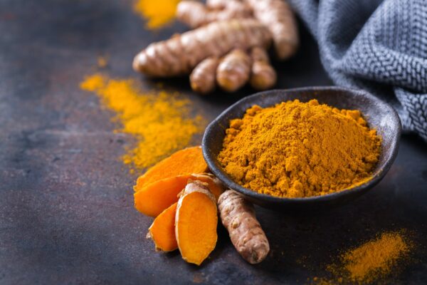 Turmeric root curcuma longa powder, superfood, spices